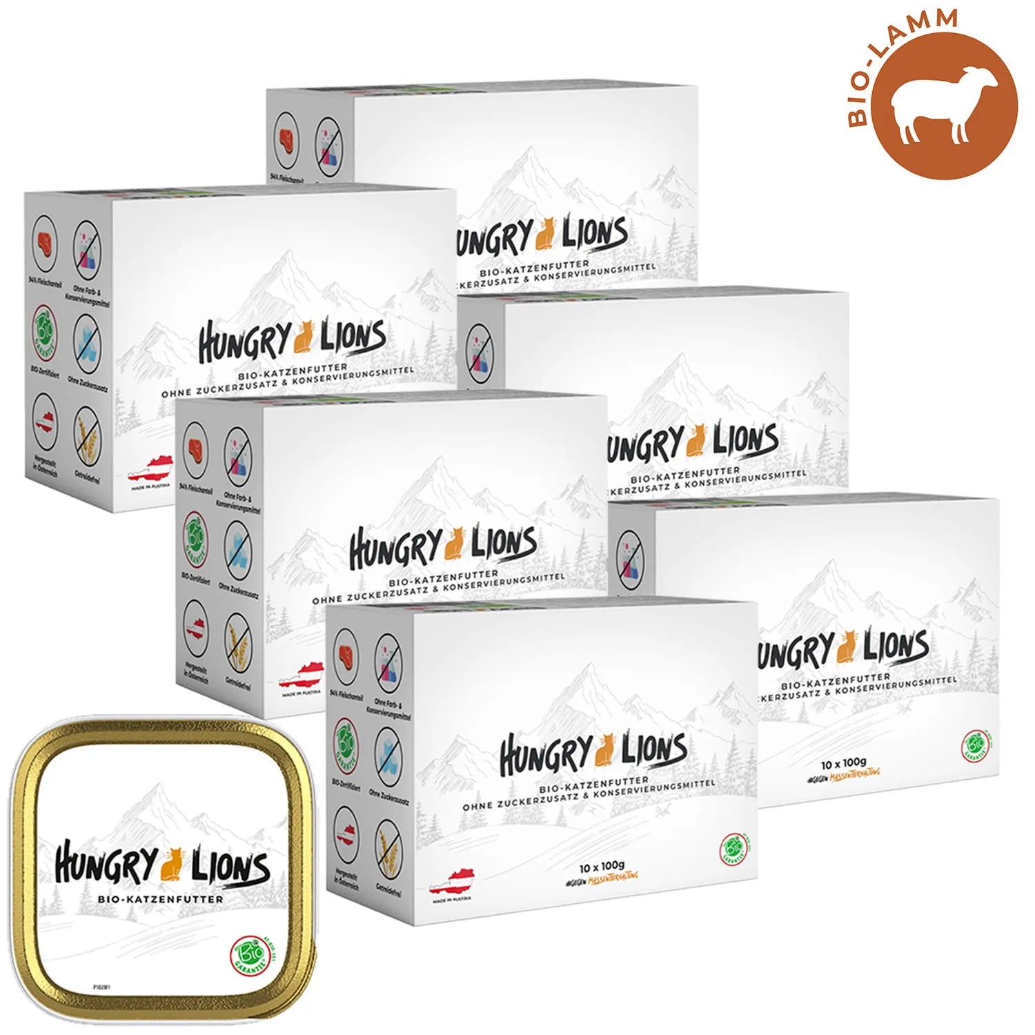Hungry Lions - Hochwertiges BIO Katzenfutter – 94 % Fleischanteil