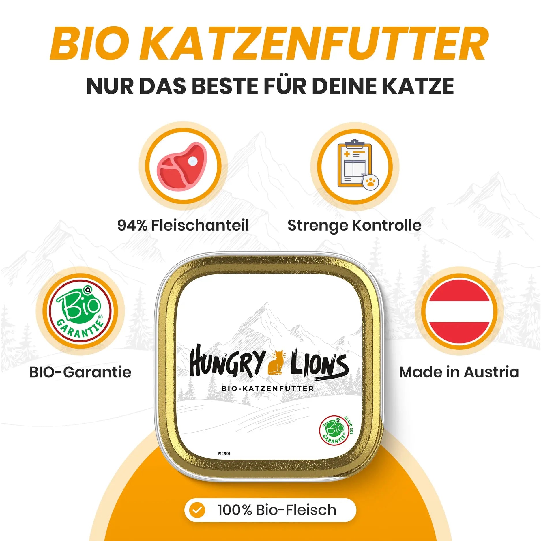 Hungry Lions - Hochwertiges BIO Katzenfutter
